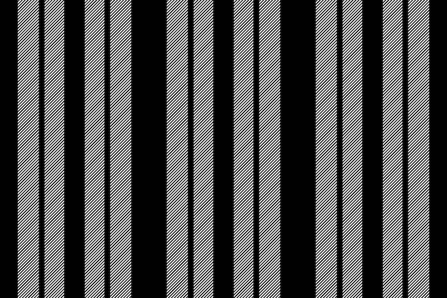 Lines stripe vertical of vector pattern textile with a seamless texture background fabric in black and white colors