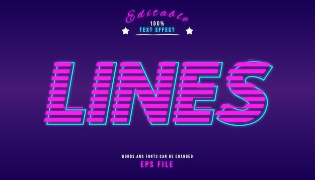 Lines text effect editable