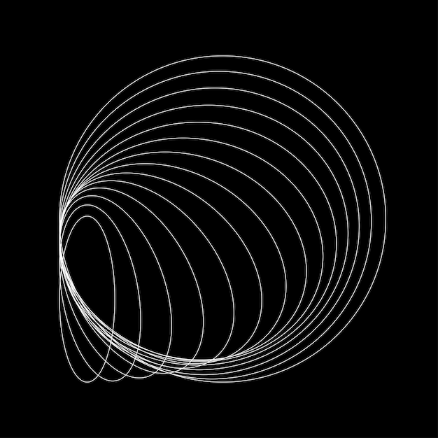 Linjer i cirkelform. Spiralvektorillustration. Teknologi rund. Cirkellogo. Designelement.