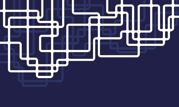 Linjer og prikker forbinder kredsløb. Netværksteknologi og forbindelseskoncept. Forbundne, decentraliserede netværksknudepunkter