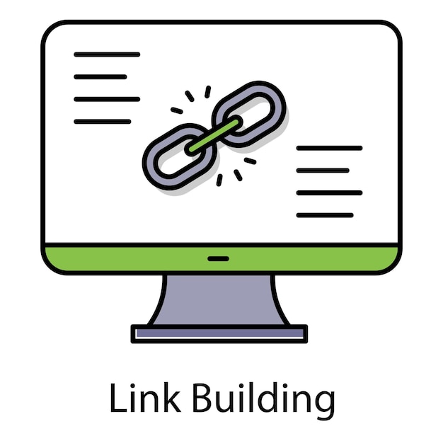 link building vector icon for backlinking seo optimization and website ranking