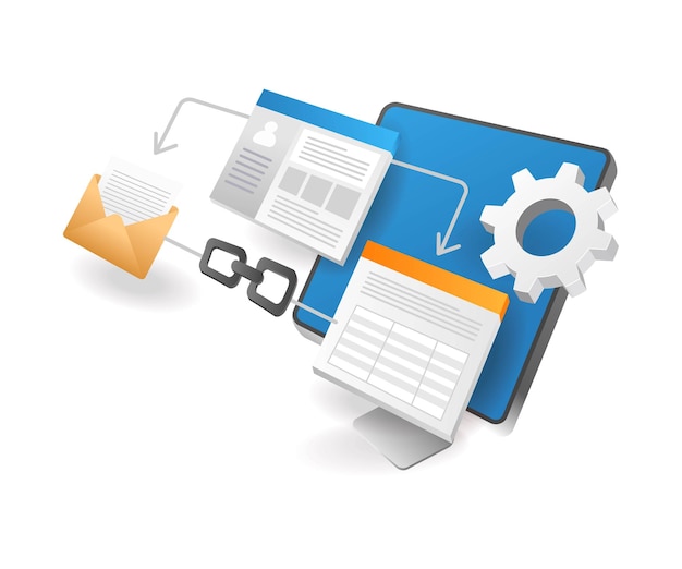 Link web computer application layout design