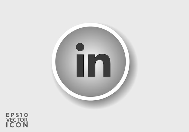 linkedin logo realistic social media icon logotype linkedin flat icon template black color