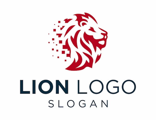 Lion logo design created using the Corel Draw 2018 application on a white background