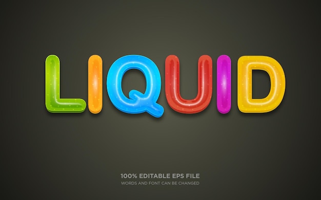 liquid 3D text style effect