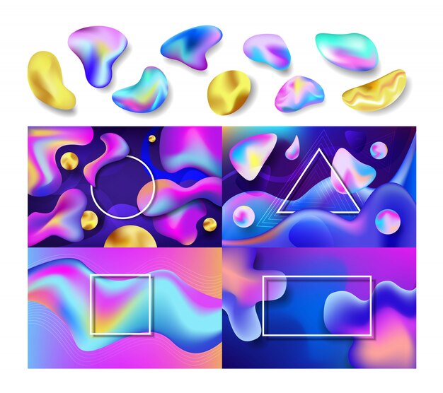Liquid abstract vector abstracted color backdrop design colorful futuristic fluid splashes