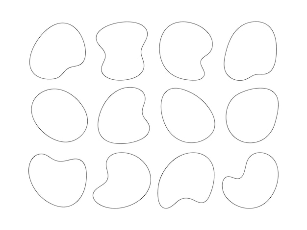 liquid blob shapes vector organic irregular random forms fluid silhouette simple smooth thin ink