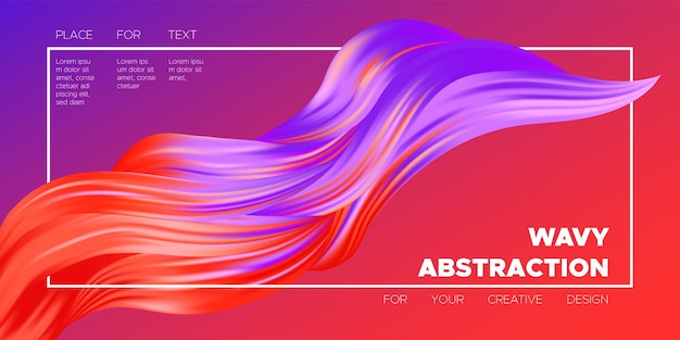 Liquid curved shapes abstract flow background design