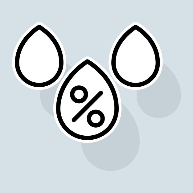 liquid drop with percentage line icon cashback calculator earnings time annual banking system discount loan deposit file money concept vector sticker line icon on white background
