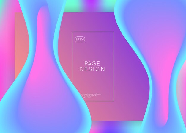 Liquid fluid with dynamic elements and shapes Landing page