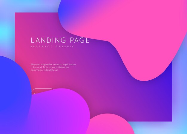 Liquid fluid with dynamic elements and shapes Landing page
