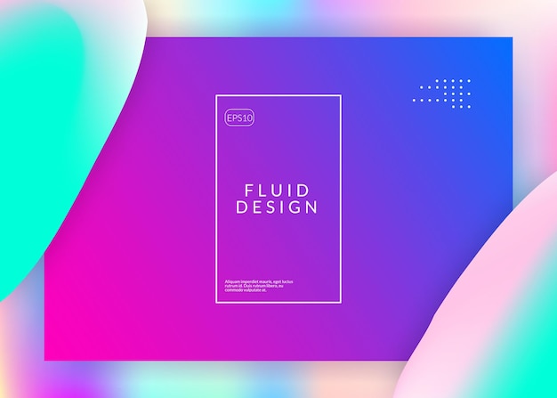 liquid fluid with dynamic elements and shapes landing page