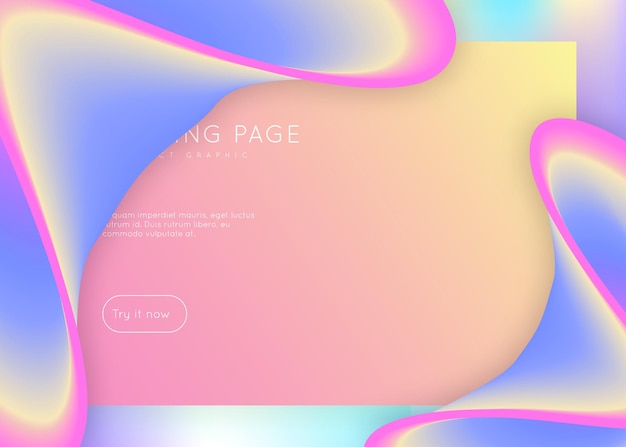 liquid fluid with dynamic elements and shapes landing page