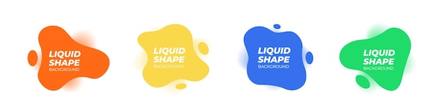 liquid shape. amoeba element. abstract background set. liquid banner.