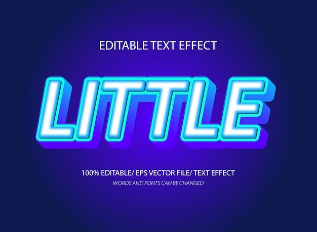 Little 3d editable text effect 3d bold text effect