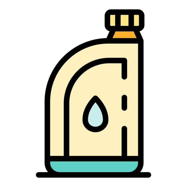 Little canister of oil icon Outline little canister of oil vector icon color flat isolated