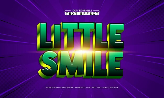 little smile editable text effect with a kids and play text style