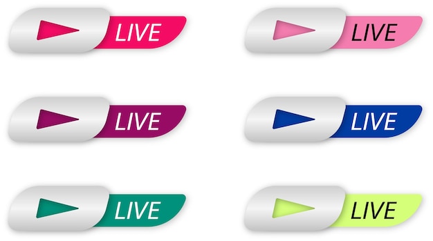 live set of colored buttons for broadcasting