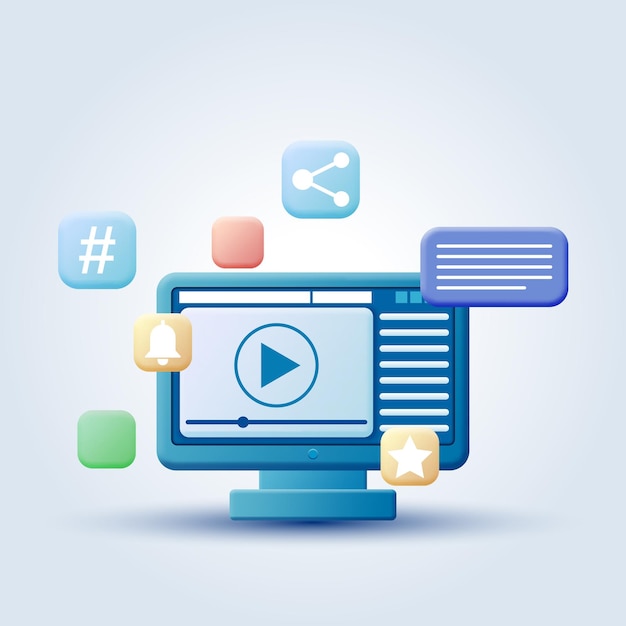 Live streaming cartoon style vector concept illustration