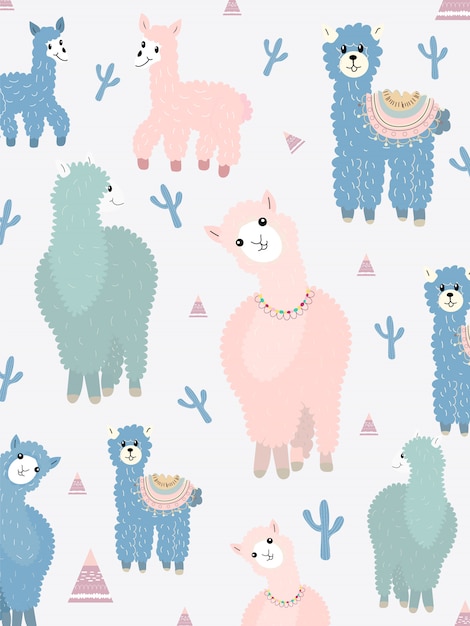 Llama and Cactus Clipart Bundle, No Drama Llamas Graphics Set.