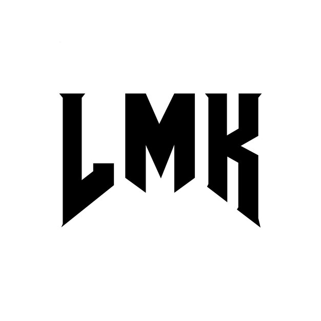 LMK letter logo design for technology company LMK logo design black and white color combination LMK logo LMK vector LMK design LMK icon LMK alphabet LMK typography logo design