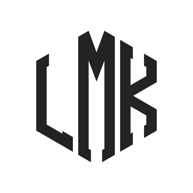 LMK Logo Design Initial Letter LMK Monogram Logo using Hexagon shape