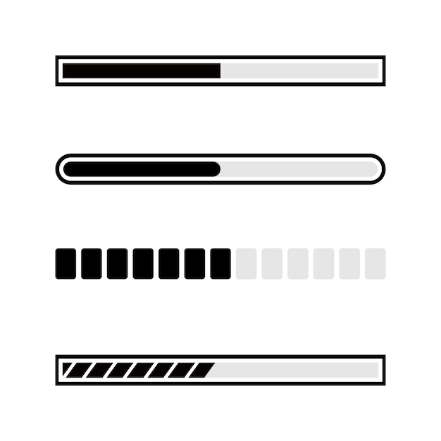 Load indicator Loading status bar isolated on white background
