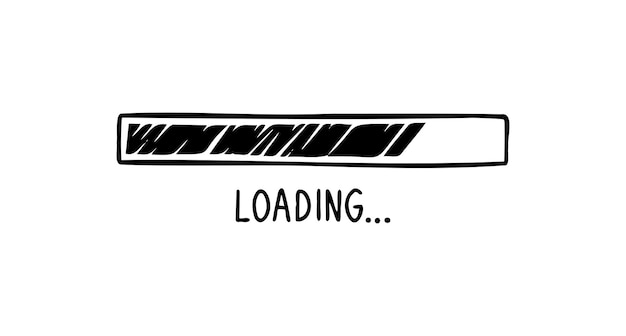 loading bar doodle hand drawn icon outline drawing loading bar line clipart symbol