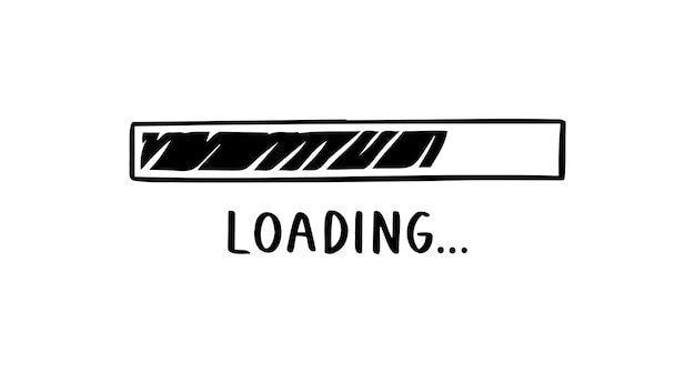 loading bar doodle hand drawn icon Outline drawing loading bar line clipart symbol