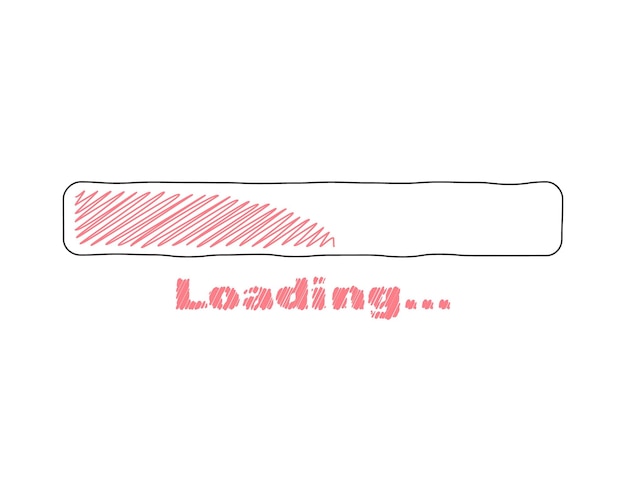 loading bar status icon vector illustration loaded icons download progress handdrawn sketchscribble