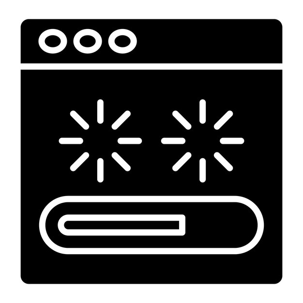 Loading Glyph Solid Black Illustration