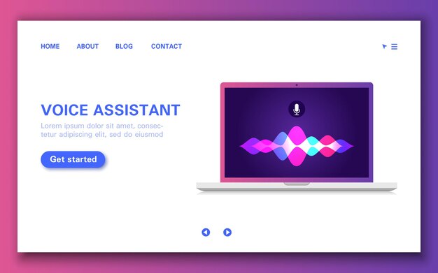 Loading page of smart voice assistant with sound wave on computer.
