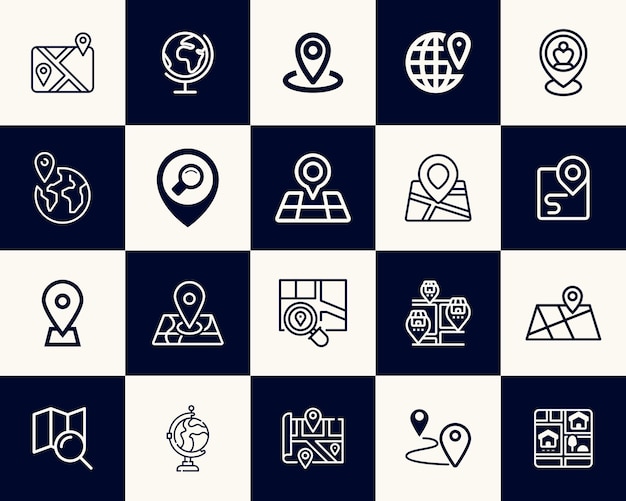 Location and Navigation Icons