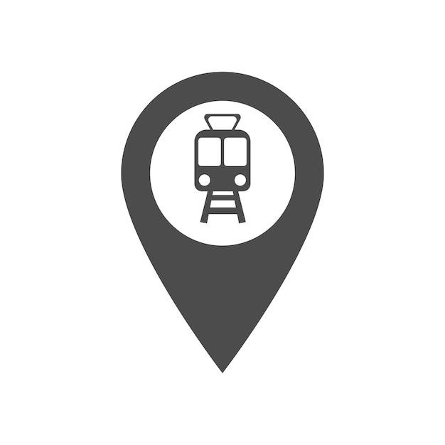 Location at the train station icon isolated on white background Vector illustration