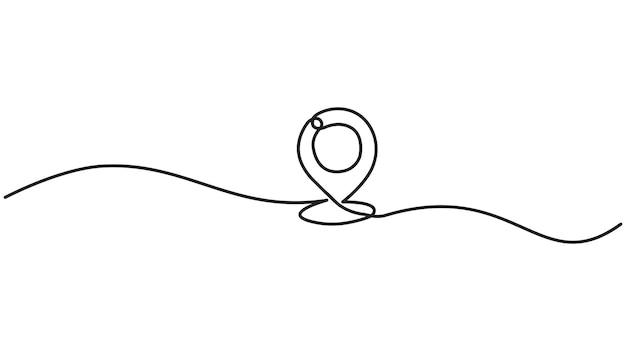 Location Continuous One Line Drawing Hand drawn vector art