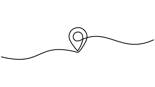 Location Continuous One Line Drawing Hand drawn vector art