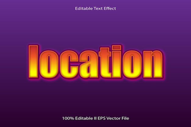 location editable text effect 3d emboss cartoon gradient style