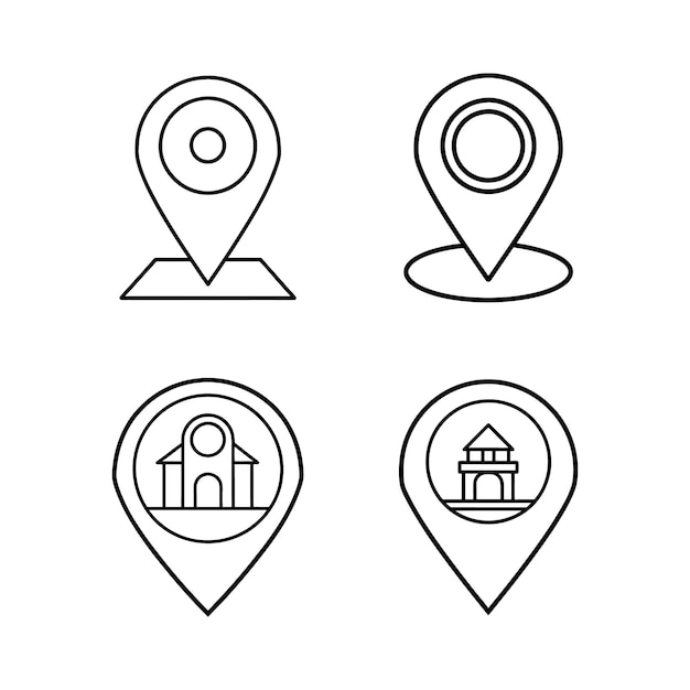 location icon line art vector illustration