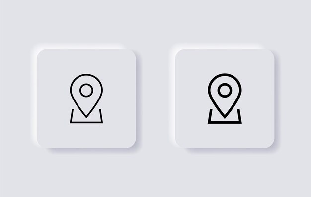 location pin icon logo map pointer icon symbol sign outline line icons user interface ui signs