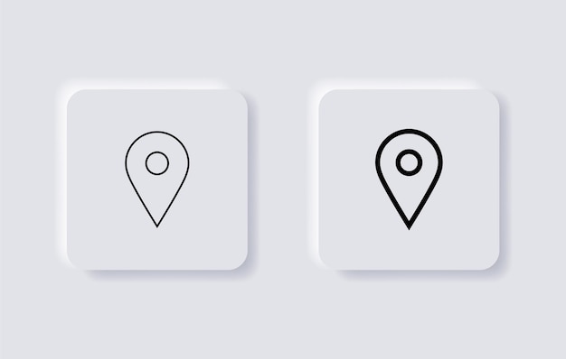 location pin icon map pointer marker symbol in neumorphism neumorphic ui
