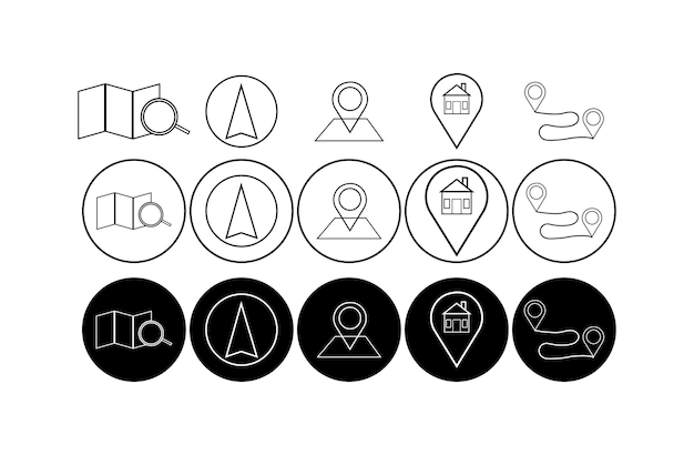 Location vector illustration icon set