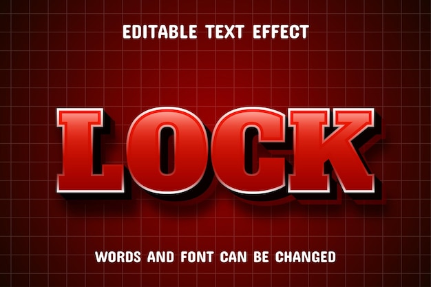 Lock 3d text effect