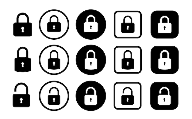 Lock icons set Locked and unlocked lock icon Vector illustration