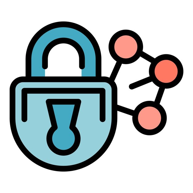 Lock password icon Outline lock password vector icon color flat isolated