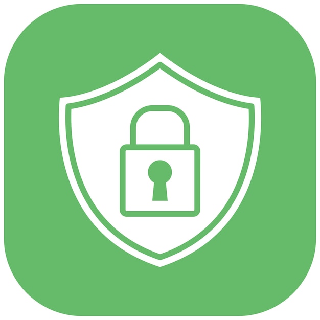 Lock Shield Vector Illustration Style