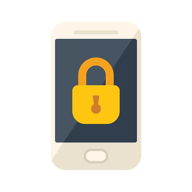 Locked money transfer icon flat vector Online pay Digital card isolated