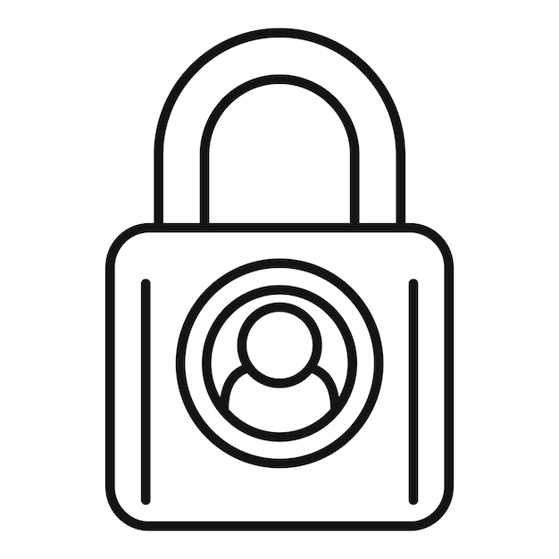 locked personal information icon outline locked personal information vector icon for web design isolated on white background