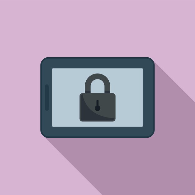 Locked tablet icon Flat illustration of Locked tablet vector icon for web design