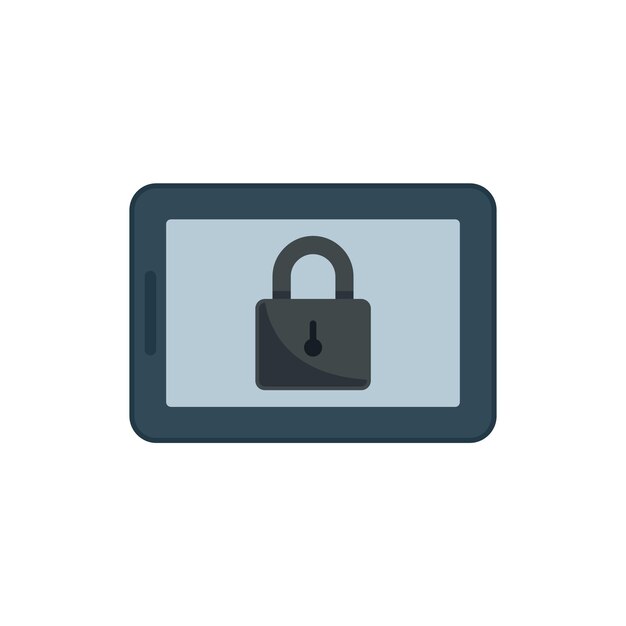 Locked tablet icon Flat illustration of Locked tablet vector icon isolated on white background