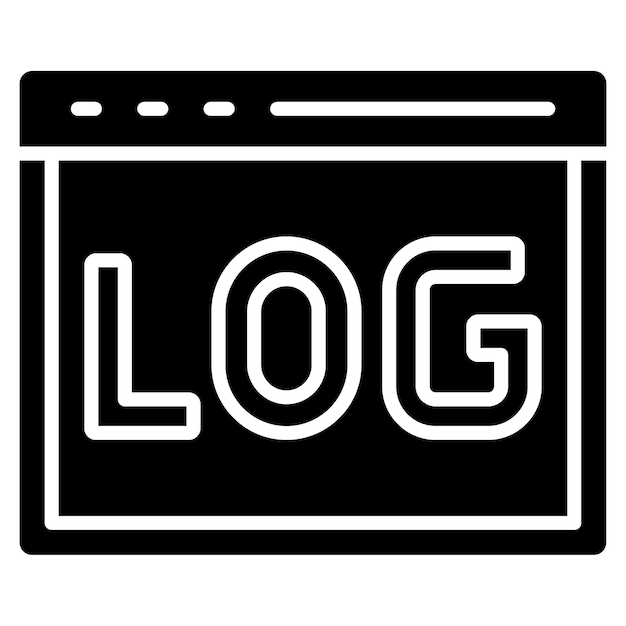 Log Glyph Solid Black Illustration